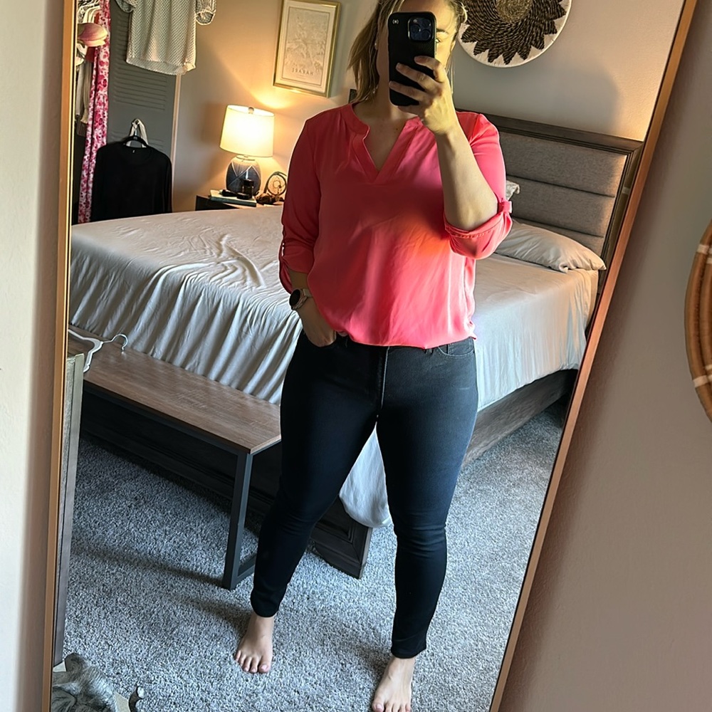 Express Mid Rise Black Skinny Jean (12R)